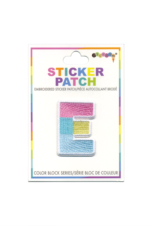 Initial Color Block Sticker Patch