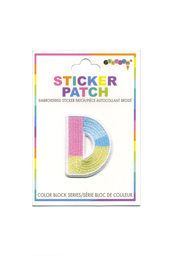 Initial Color Block Sticker Patch