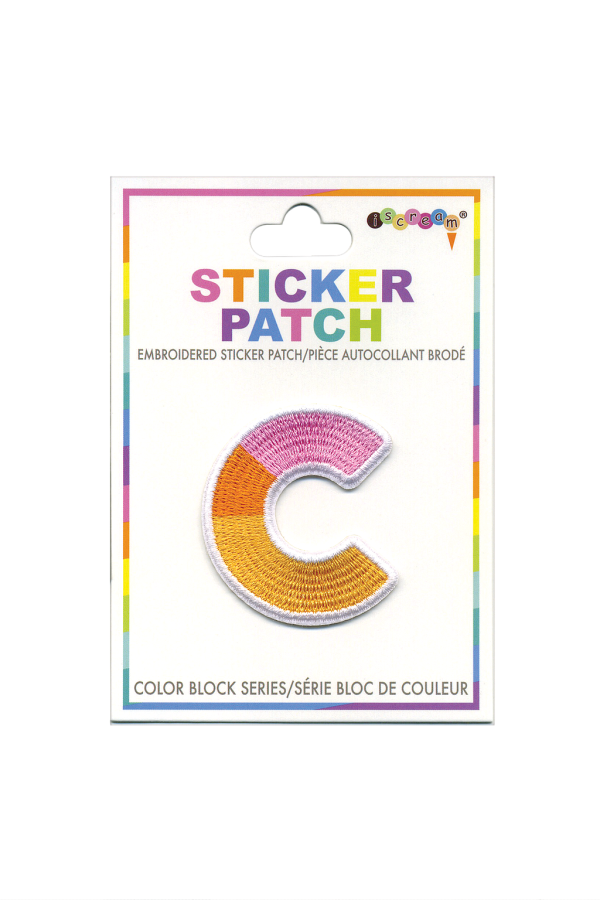 Initial Color Block Sticker Patch