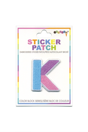 Initial Color Block Sticker Patch