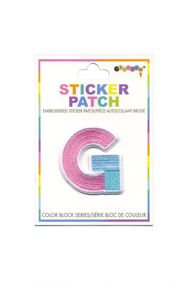 Initial Color Block Sticker Patch