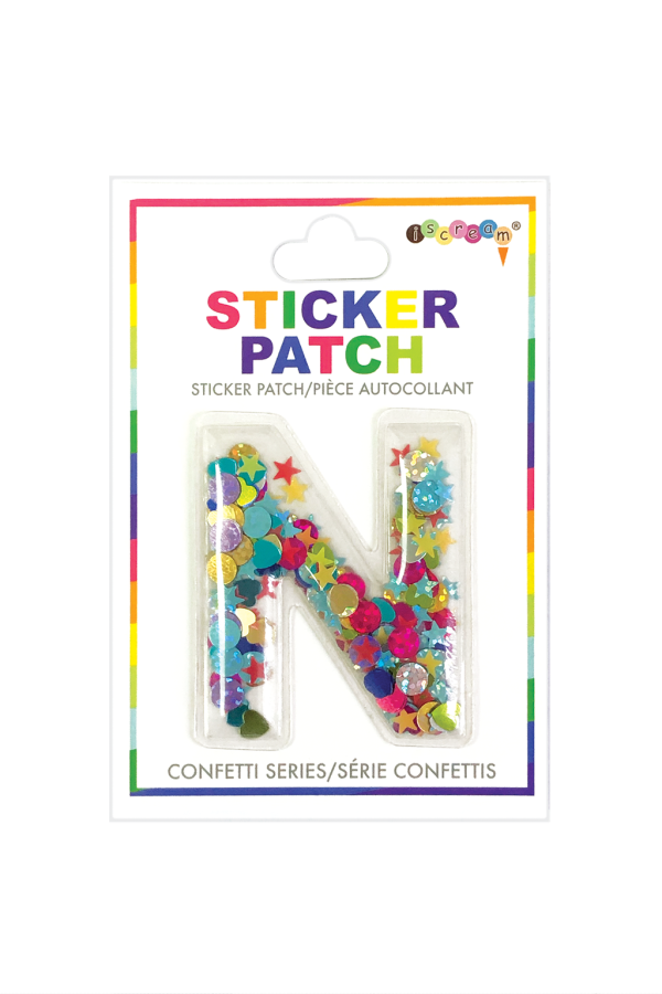 Initial Confetti Sticker Patch