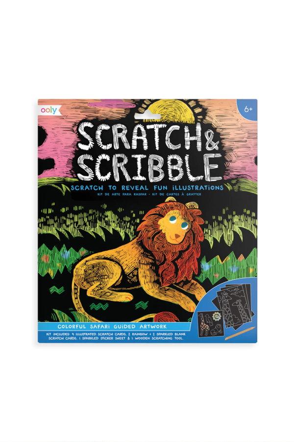 Scratch and Scribble Art Kit - Colorful Safari