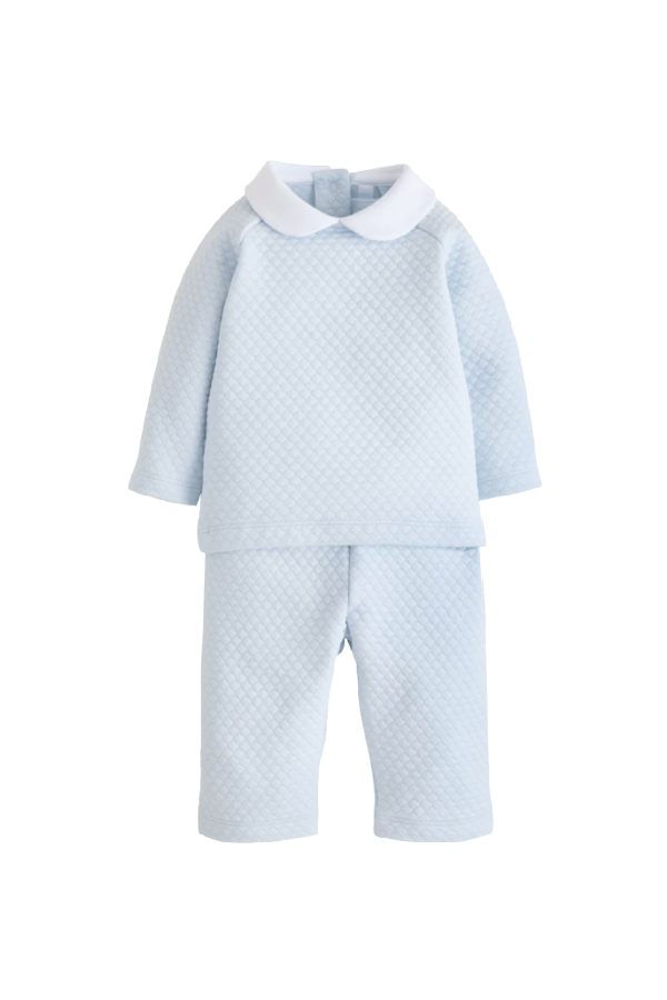 Quilted Pant Set - Light Blue