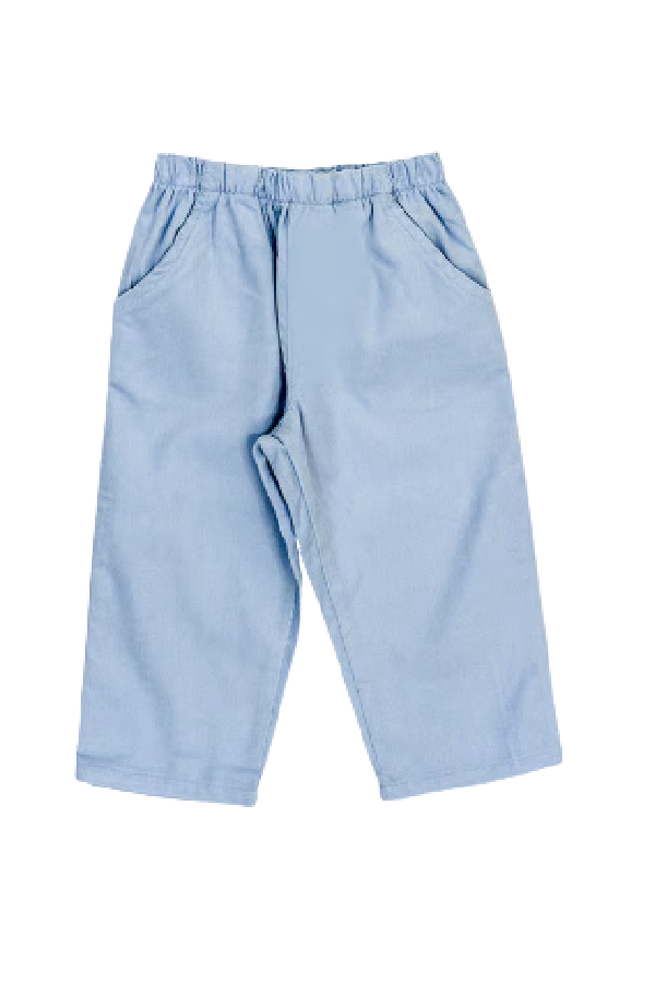 Light Blue Corduroy Elastic Waist Pant