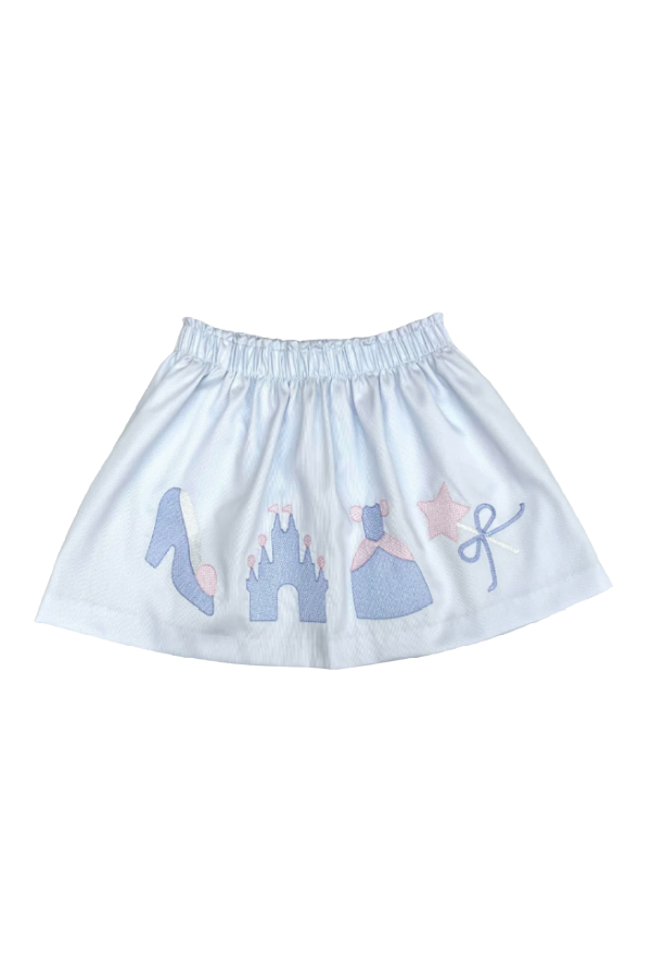 Castle Blue Embroidered Skirt