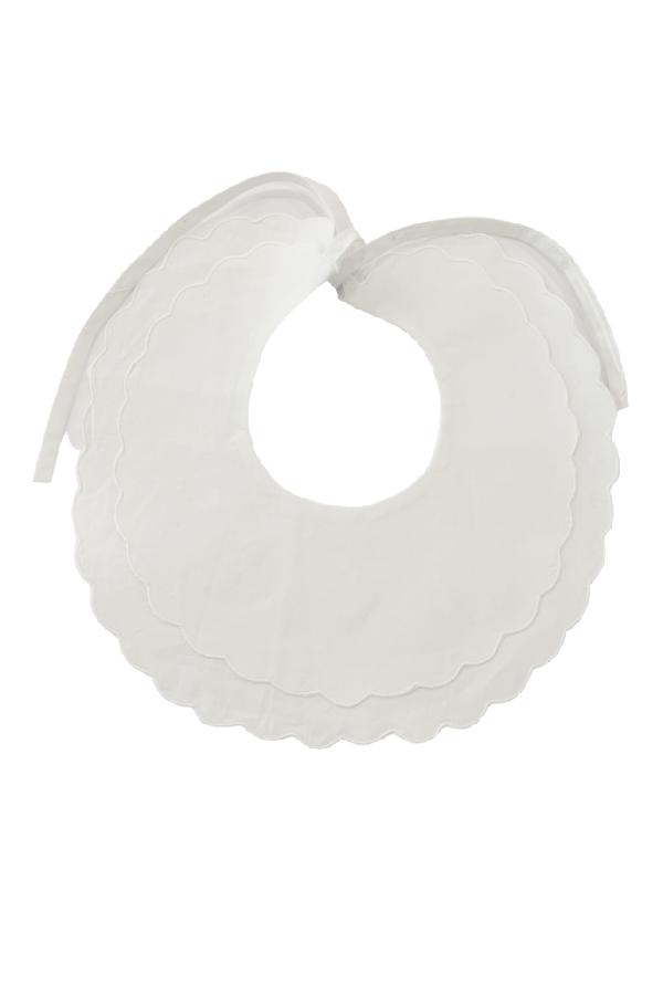 White Scalloped Bib