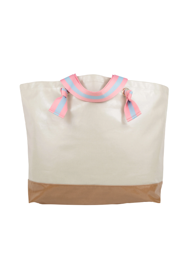 Isabelle Beach Bag - Keeneland Khaki Colorblock