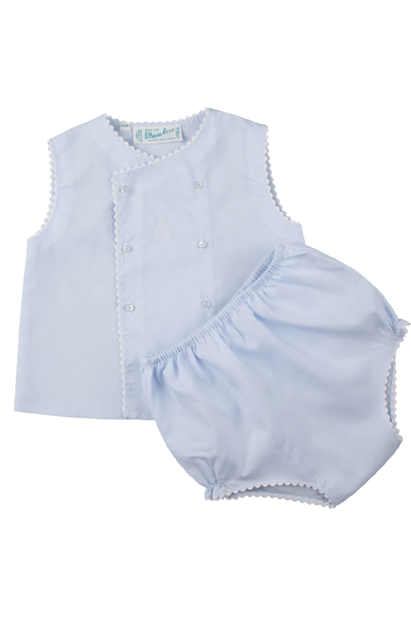 Boys Sailboat Diaper Set - Blue