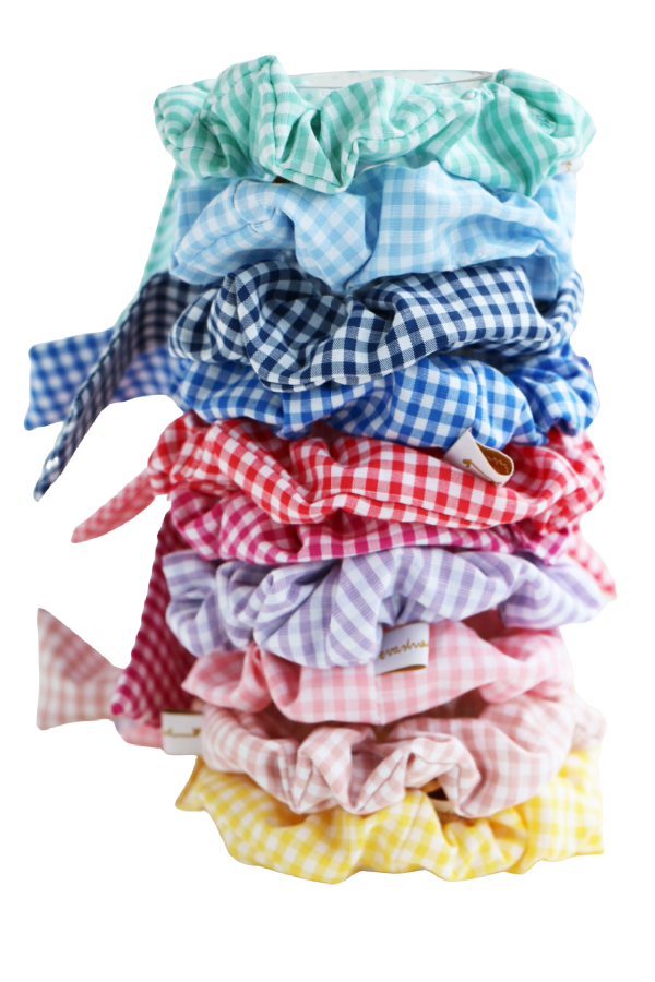 Gingham Short Tail Scrunchies