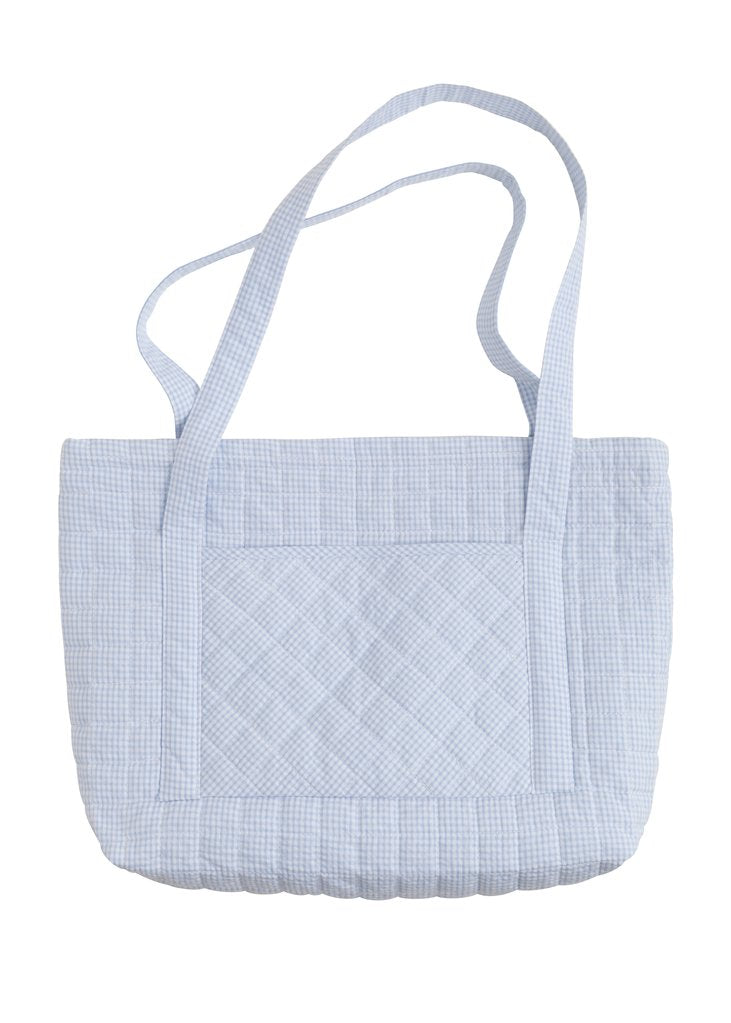 Light Blue Quilted Luggage