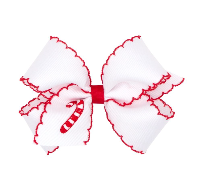 Christmas Embroidered Moonstitch Bow