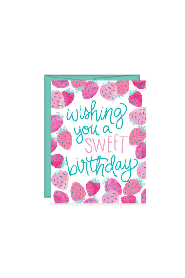 Wishing You A Sweet Birthday Strawberries Card