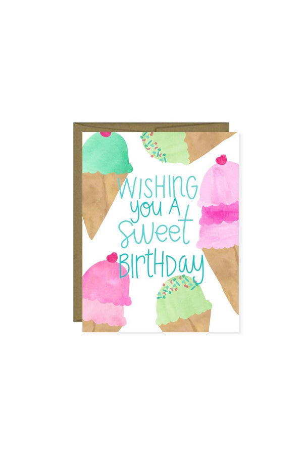 Wishing You A Sweet Birthday Ice Cream Card