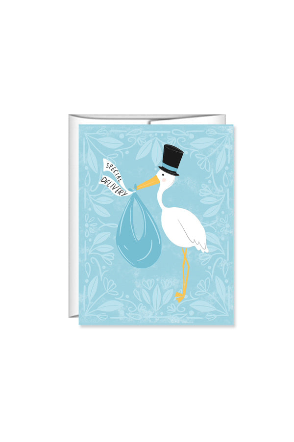 Special Delivery, Blue, Baby Boy Shower Card