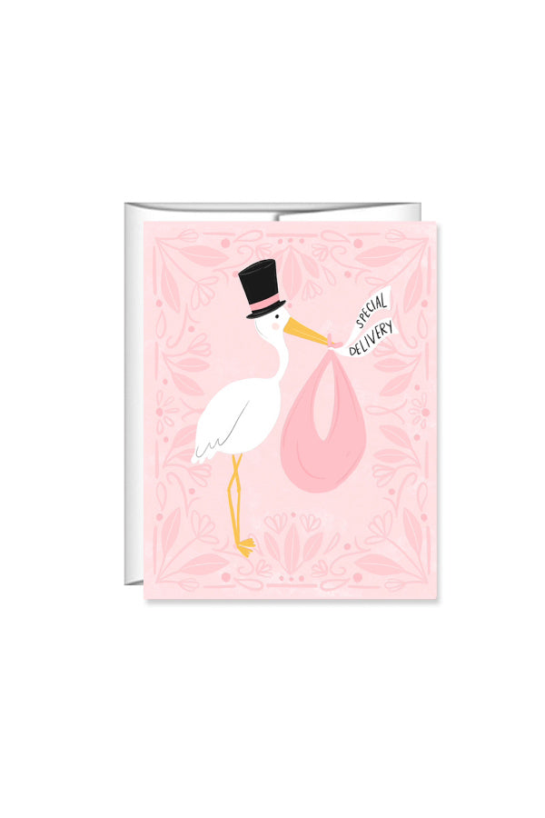 Special Delivery, Pink, Baby Girl Shower Card