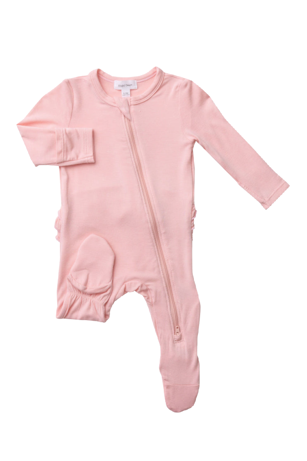 Rose Shadow Two Way Ruffle Zipper Footie