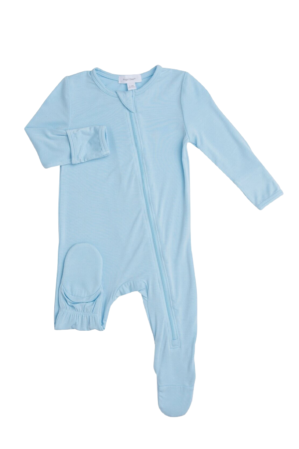 Crystal Blue Two Way Zipper Footie