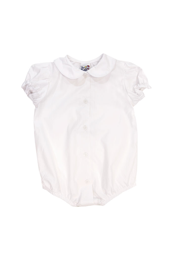 White Girls Short Sleeve Blouse with Snaps