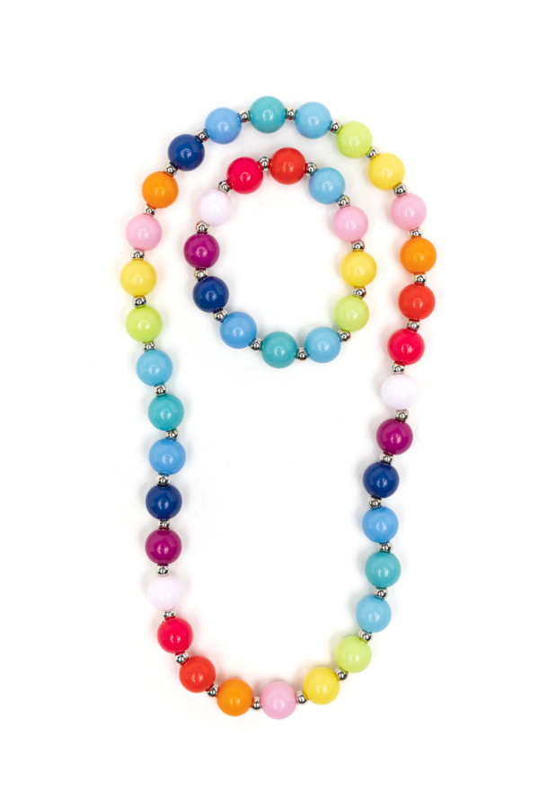 Beaded Bubblegum Necklace and Bracelet Set