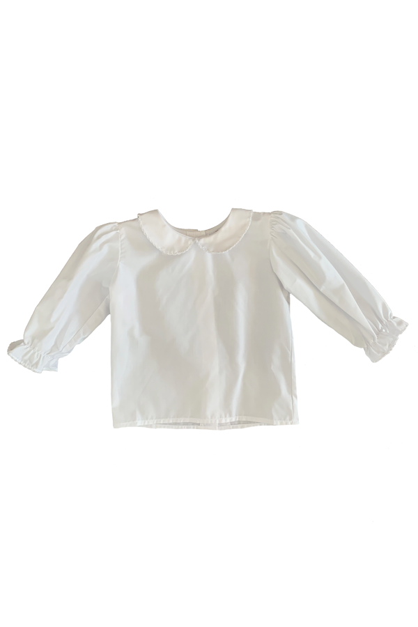 Long Sleeve Woven White Shirt - Girl