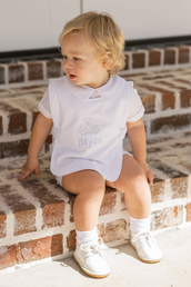 Birthday Bib and Bloomer Set - Blue Bitty Dot