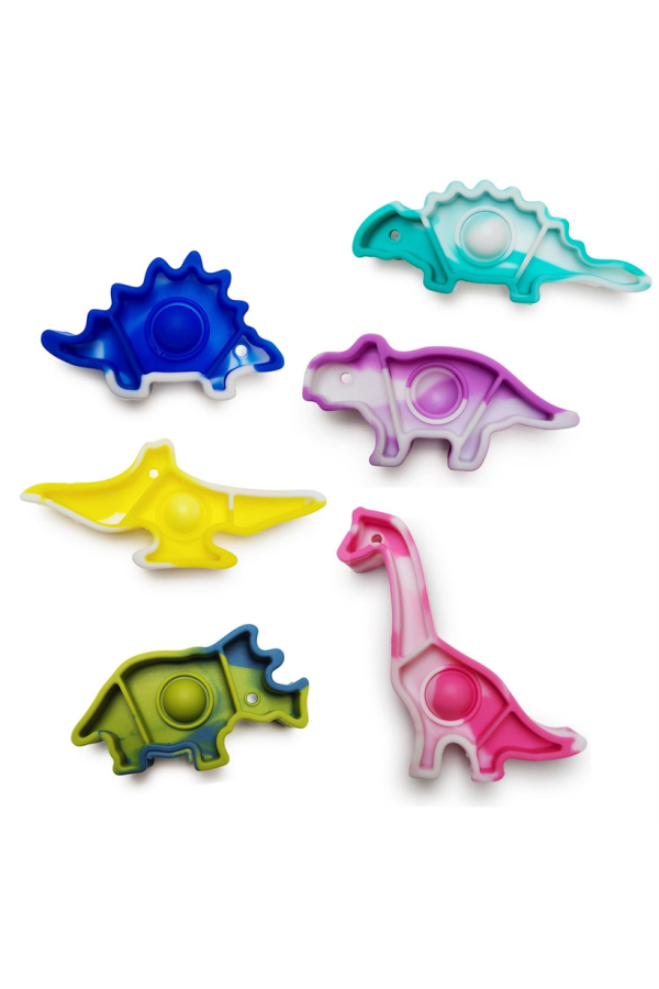 Dino Pop Set of 6 Balancing Bubble Poppers