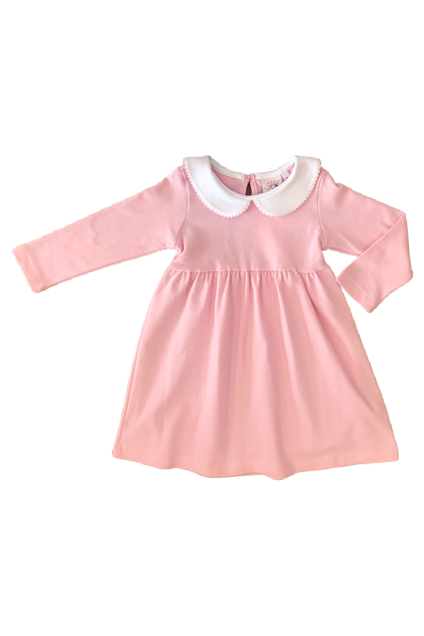 Long Sleeve Peter Pan Collar Dress - Light Pink Long Sleeve Peter Pan Collar Dress - Light Pink