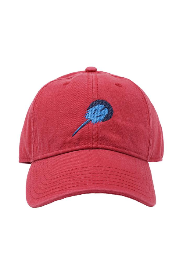 Horseshoe Crab Needle point on Weathered Red Adult Hat