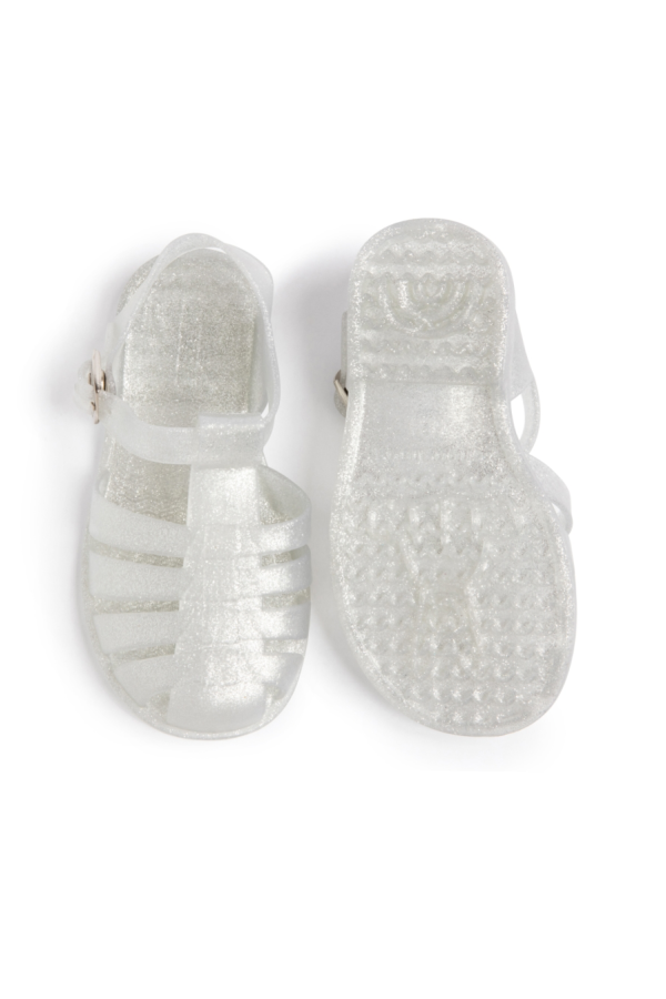 Waterproof Jelly Sandal - Silver Glitter