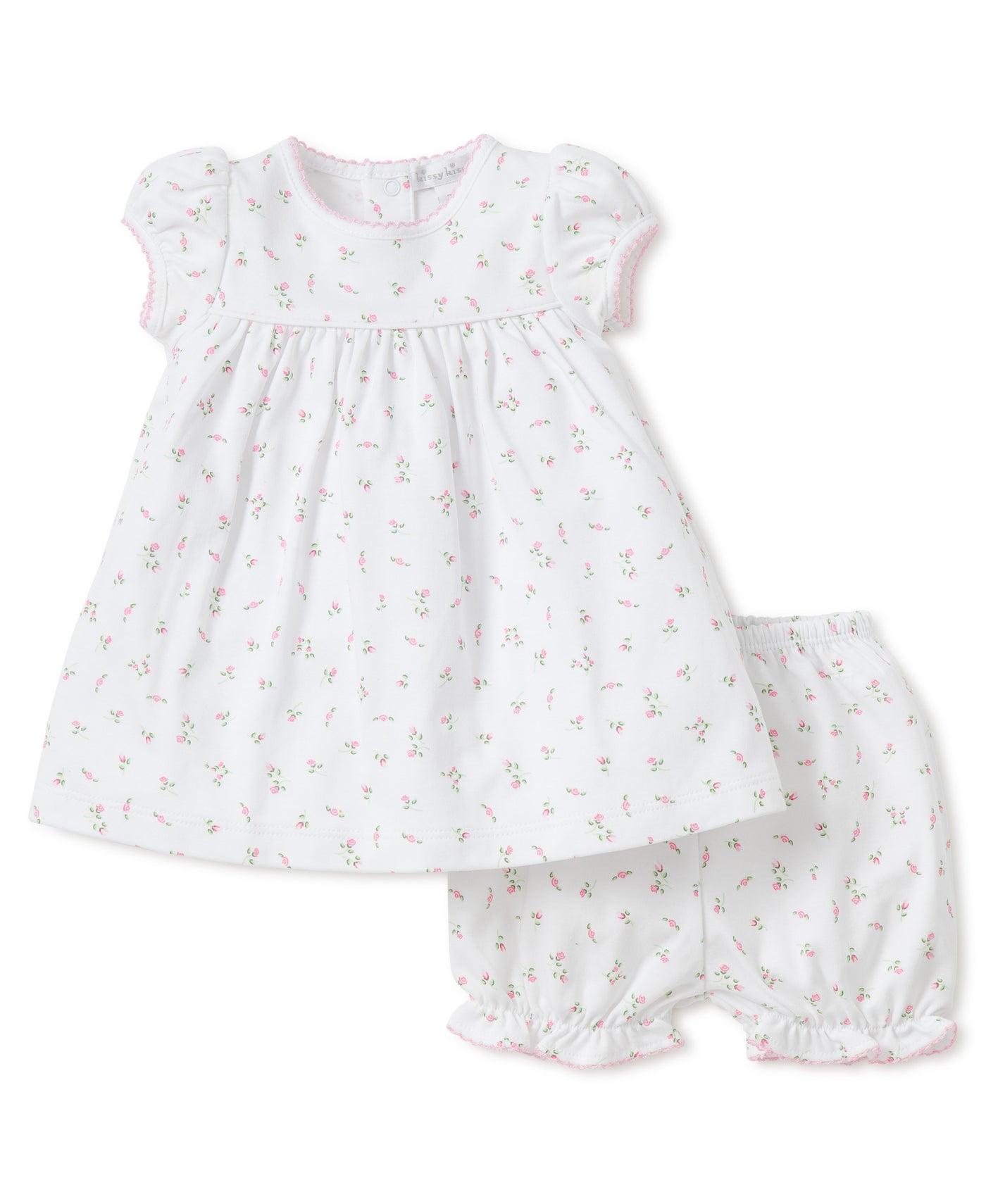 Garden Roses Print Dress with Bloomers