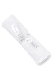 New Kissy Dots Print Blanket - White and Blue