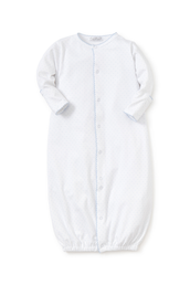 White/Blue New Kissy Dots Print Converter Gown