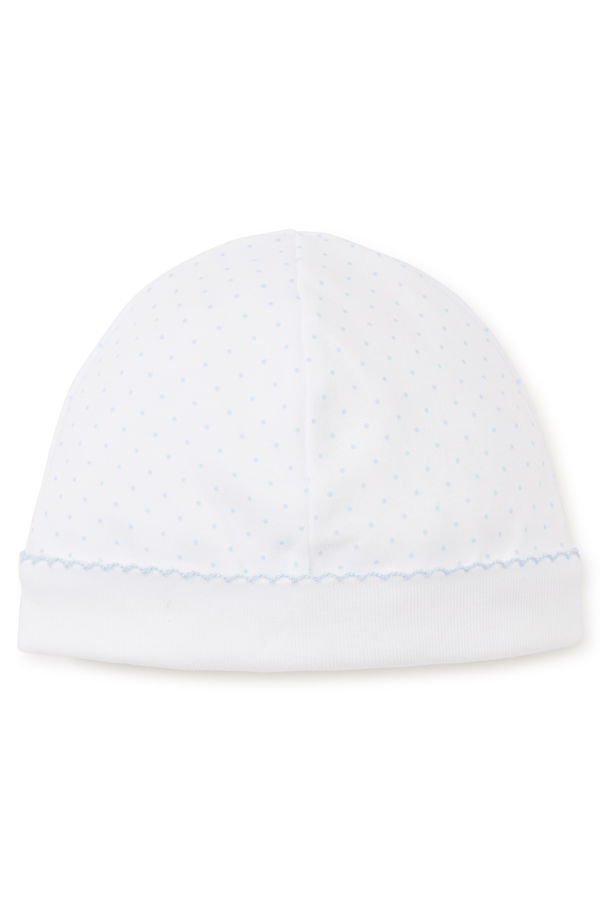 New Kissy Dots Print Hat - White and Blue
