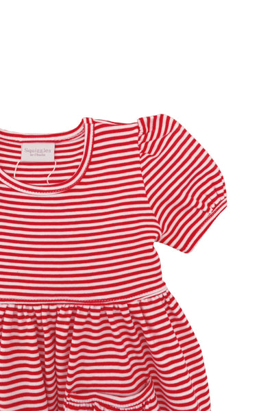 Short Sleeve Popover Dress - Red