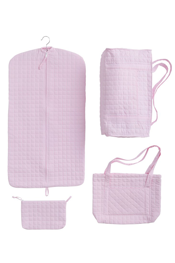 Light Pink Quilted Luggage