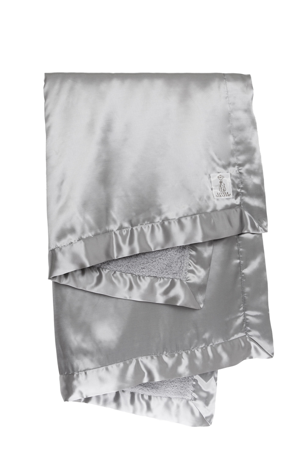 Chenille Satin Baby Blanket - Silver