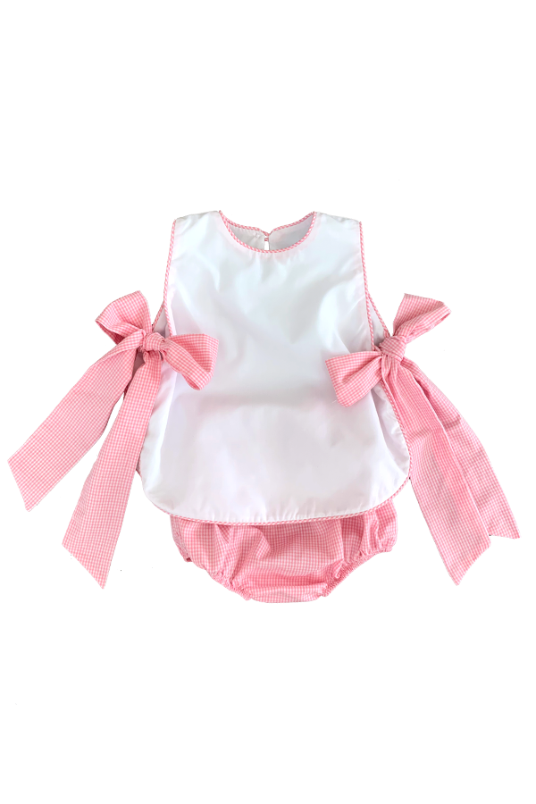 Charlotte Tied Bib Set Pink