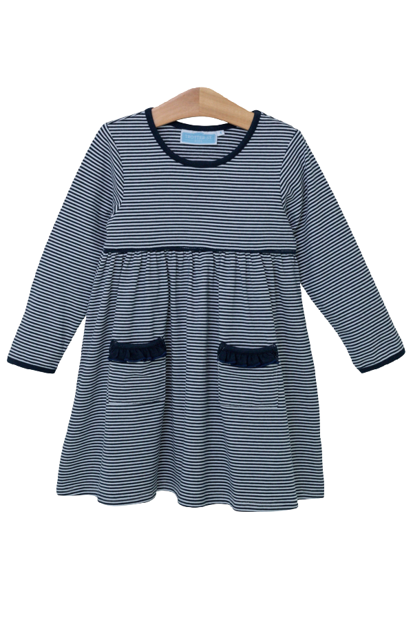 Millie Pocket Dress - Navy Stripe