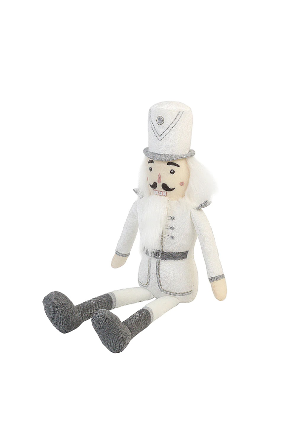 Nutcracker White Plush Shelf Sitter