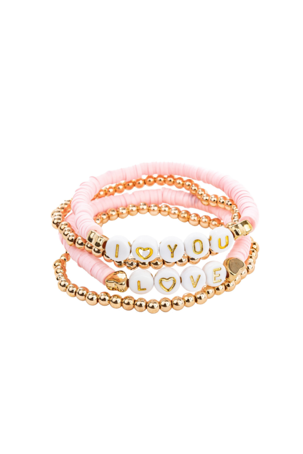 Pink Love Bracelet Set