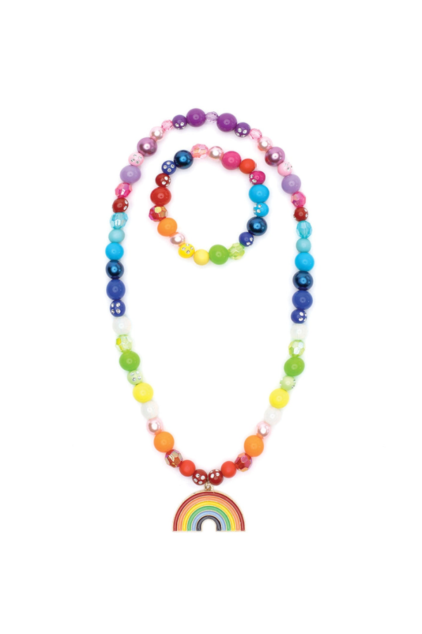 Double Rainbow Necklace and Bracelet Set