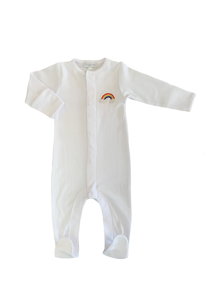 Rainbow Baby Embroidered Footie