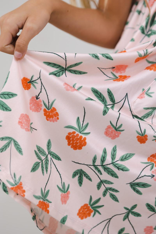 Raspberries Pocket Twirl Dress