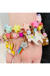 Charm It Gold Pastel Star Stretch Bead Bracelet