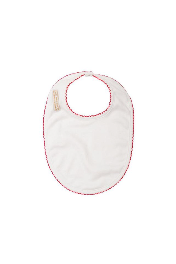 Bellyful Bib White with Richmond Red Trim