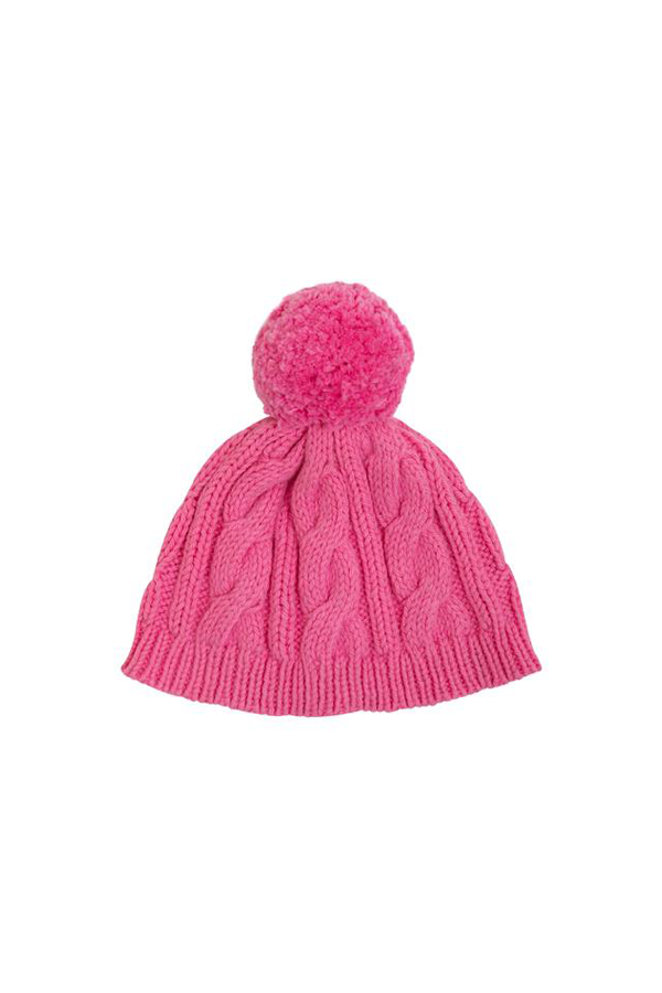 Collin's Cable Knit Hat Hamptons Hot Pink