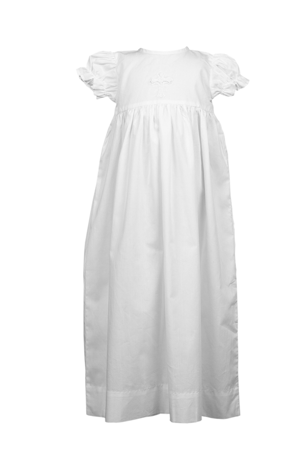 Cross Baby Baptism Gown - White