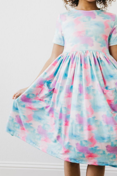 Watercolor Pocket Twirl Dress