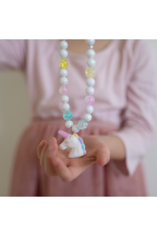 White Unicorn Necklace and Bracelet Set